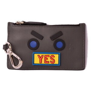 Fendi Coin Wallet case key pouch face ring gray
